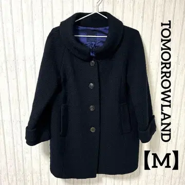투모로우랜드 TOMORROWLAND 울 코트 트위드 네이비 M