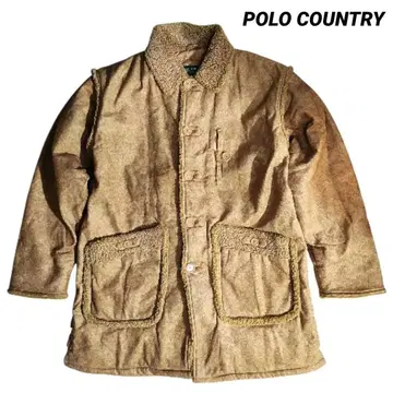 POLO COUNTRY 페이크 무스탕 충전솜 하프 기장 코트 69067
