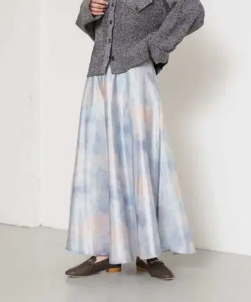 SENSE OF PLACE 스커트 보카시 프린트 롱 스커트
