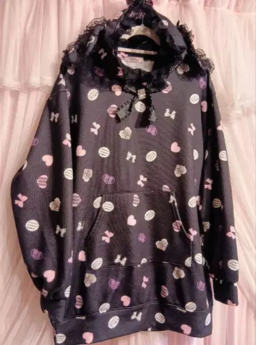 Ank Rouge 병약미 프린트 토끼 후디