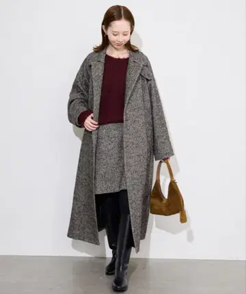 완판 SLOBE IENA 트위드 스텐카라 코트 여성용