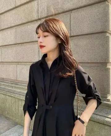 L'or 로르 셔츠 원피스 블랙 가격 인하 가능!