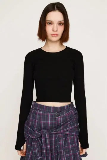 SLY 크롭 리브 니트