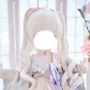 9인치 인형 가발 트윈 테일 밀크 화이트