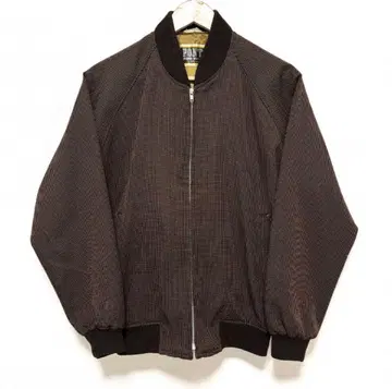 봄버 자켓 체크 무늬 구제 의류