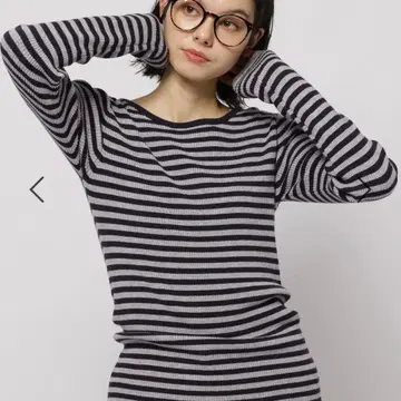 Niko and - 니코앤드 더블 프릴 커프 리브 니트 풀오버 보더