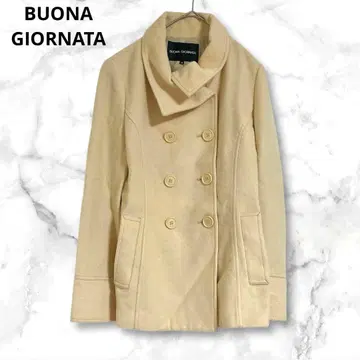 보나조르나타 베이지 울 코트 M 심플 무지 가을/겨울 울 혼방