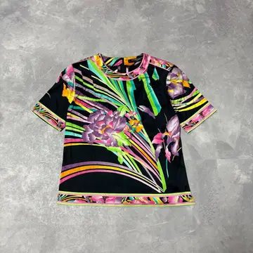 레오나르 꽃무늬 반팔 티셔츠 코튼