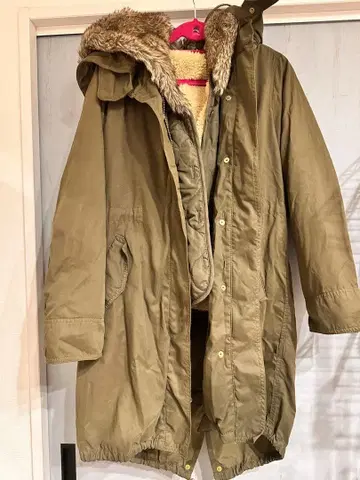 CIAOPANIC 올리브 그린 모즈 코트 후드 부착 투웨이 타입