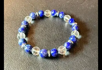 라피스라줄리 x 수정 디자인 팔찌