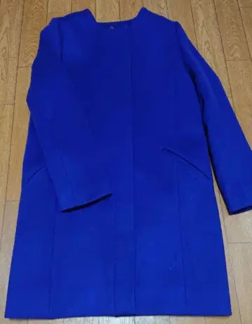 INDIVI 울 노카라 코트 블루