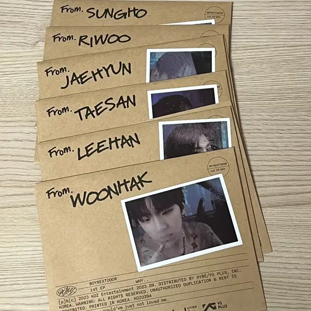 보넥도 레터앨범 포카포함 풀세트 와이 성호 리우 재현 태산 이한 운학