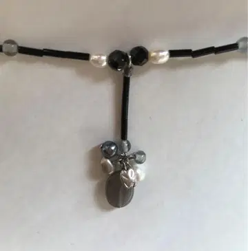 그레이 문스톤 담수 펄 오닉스 목걸이