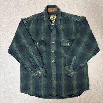 Field & Stream 옴브레 체크 플란넬 셔츠 L 사이즈 그린 계열
