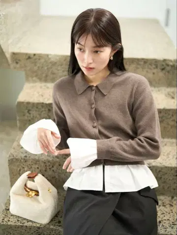 Lagunamoon 페플럼 도킹 니트 가디건