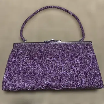 보라색 꽃 무늬 일본 의류용 백 레트로