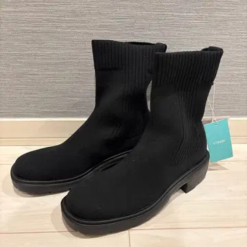 steppi 블랙 사이드 고어 부츠 택 포함 24cm