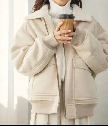 새상품 헌치 트렌드 에코 무스탕 지퍼 블루종 보아 안감