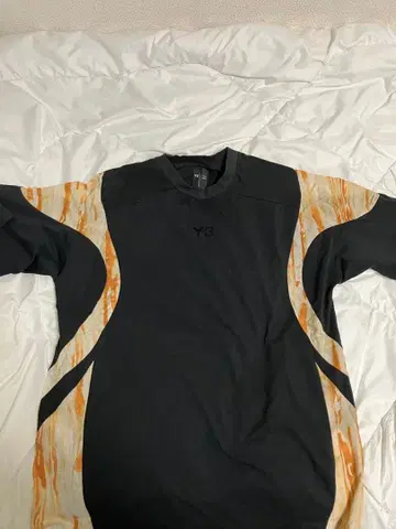 Y-3 티셔츠 XS/TP 블랙과 오렌지