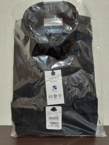 AOKI 논아이론 버튼 다운 셔츠 S 블랙