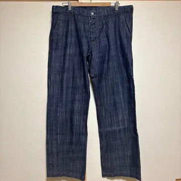 질샌더 새상품급 중고 다크 블루 스트레이트 데님 버튼 플라이