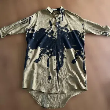 아트풍 페인트 긴팔 롱 셔츠 M-L