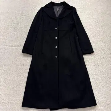 JUSSARA 멜톤 울 롱 코트 블랙 미국제