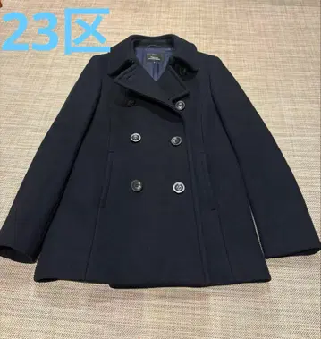 23구 네이비 P 코트 숏 기장 [ 중고 ]