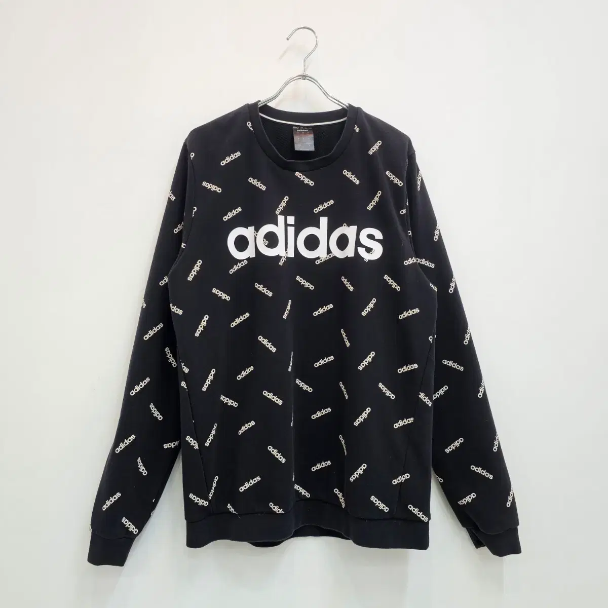 Adidas All Over Logo Black Sweatshirt