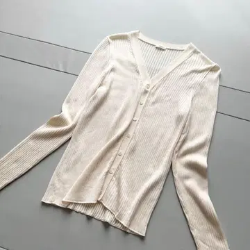 IENA 이에나 리브 V넥 가디건 베이지 인기 스테디셀러 실크