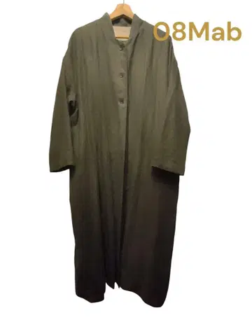 08Mab 린넨 차콜 롱 코트