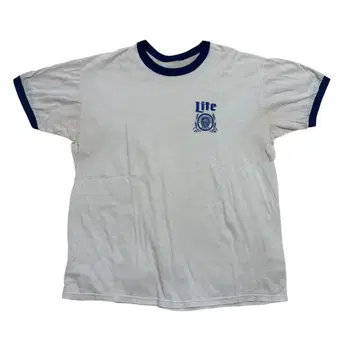 링거 T셔츠 L 화이트/네이비 구제 의류