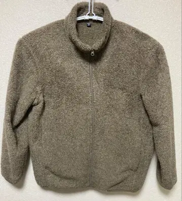 베이지 플리스 자켓 하이넥