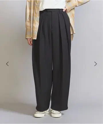 BEAUTY&YOUTH 턱 와이드 팬츠 블랙 XS