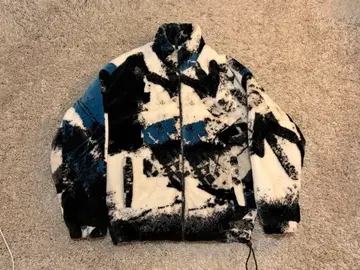 ZARA 플리스 프린트 패턴 보아 자켓