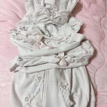 lizlisa 리즈리사 토끼 귀 레이스업 슬리브 후드티 핑크