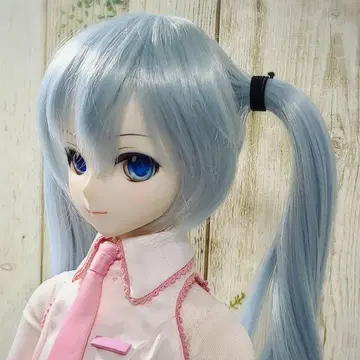 인형 가발 9인치 스카이블루 롱 트윈 테일