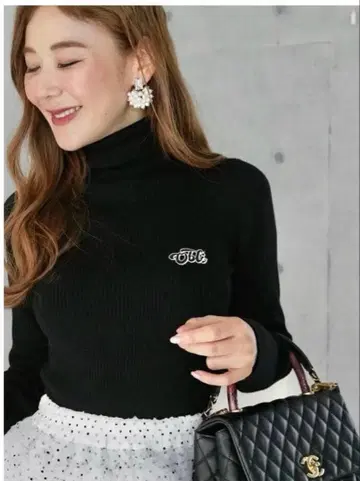 오블리 obli 터틀 니트 블랙