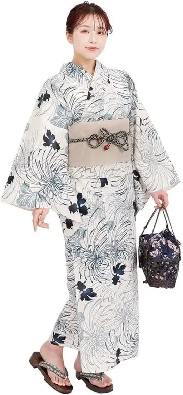 미사용 새상품 후카 유카타와 옐로우 컬러 오비 세트 여성용