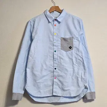 컬러풀 스냅 버튼 셔츠 짐 마스터 셔츠 블라우스 라이트 블루