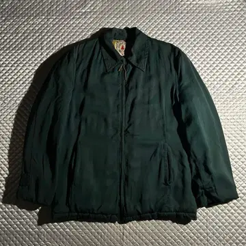 50s VINTAGE USA 레이온 개버딘 퀼팅 지퍼 자켓 충전솜