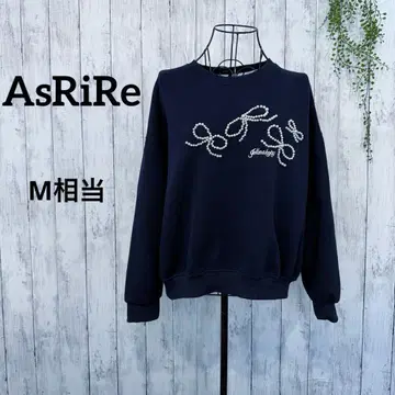 아스리레이 / 펄 디자인 트레이닝복 맨투맨 M 티셔츠 네이비