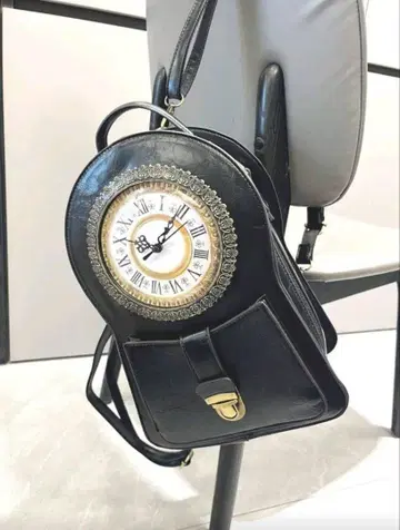 시계 디자인 블랙 백팩 캐주얼 앤티크 빈티지