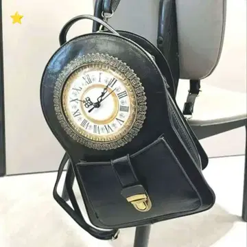 시계 디자인 블랙 백팩 캐주얼 앤티크 빈티지