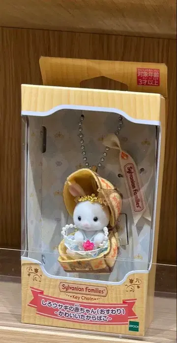 흰 토끼 아기 (앉은 자세) - 귀여운 보물 상자 -