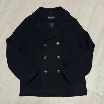 엠포리오 아르마니 블랙 울 피 코트