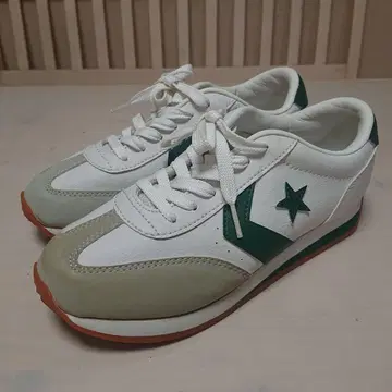 컨버스 화이트/그린 여성용 스니커즈 별 로고 포함