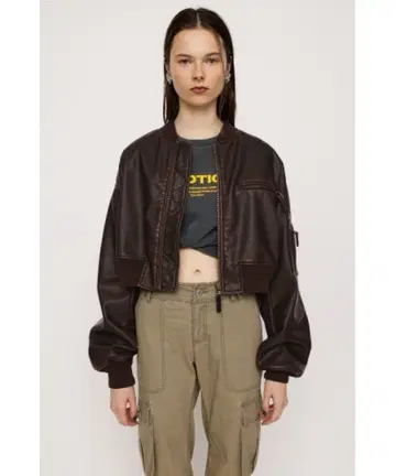 SLY VINTAGE F/LEATHER CROP BZ