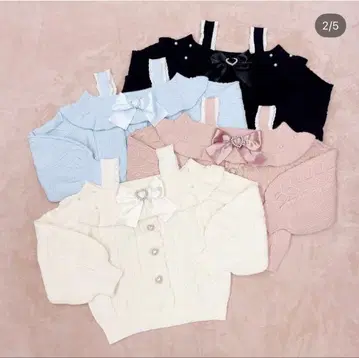 [ Ank Rouge ] 오프숄더 하트 리본 니트