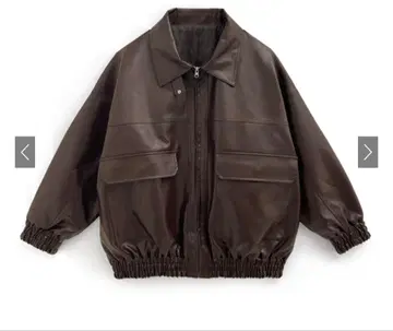 옷깃 2Way 오버 사이즈 가죽 블루종[ze863]